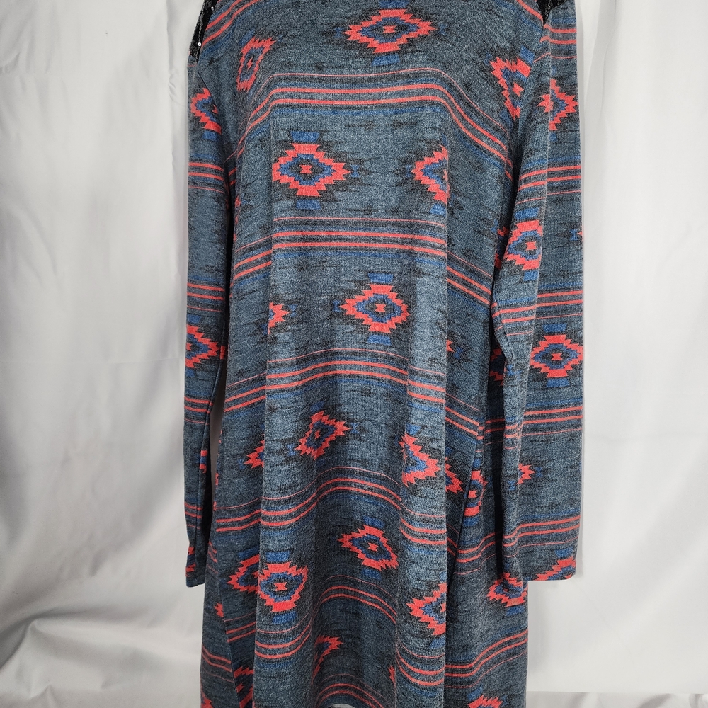 Simply Southern Blue and Red Patterned Midi Dress